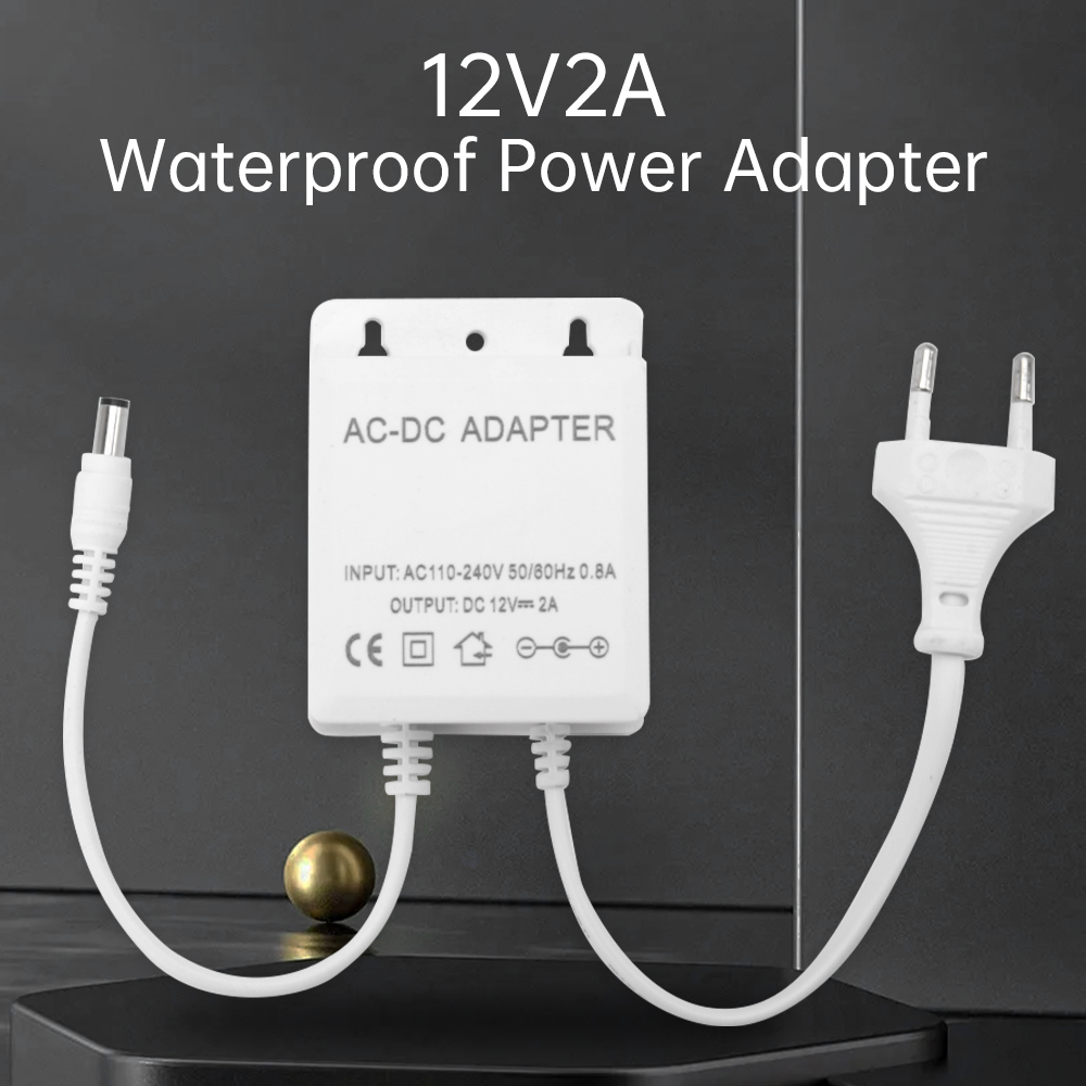 Outdoor Power Plug In - DC12V 2A EU Plug Adapter Security