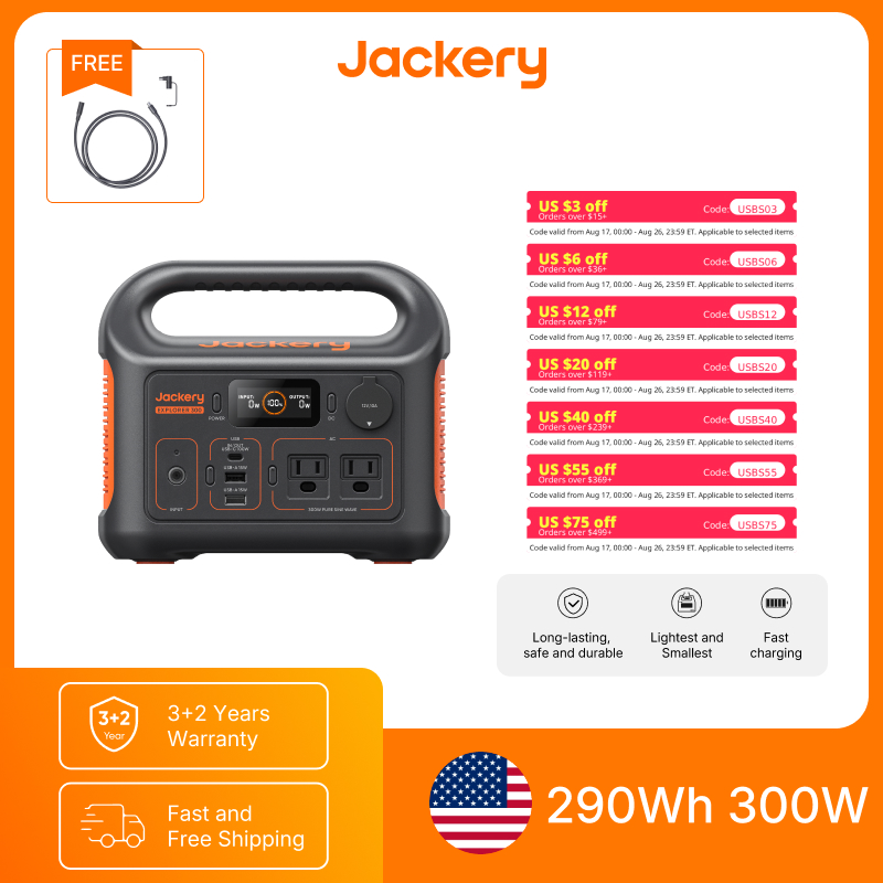 Outdoor Power Source - Jackery Portable Power Station Explorer 300New
