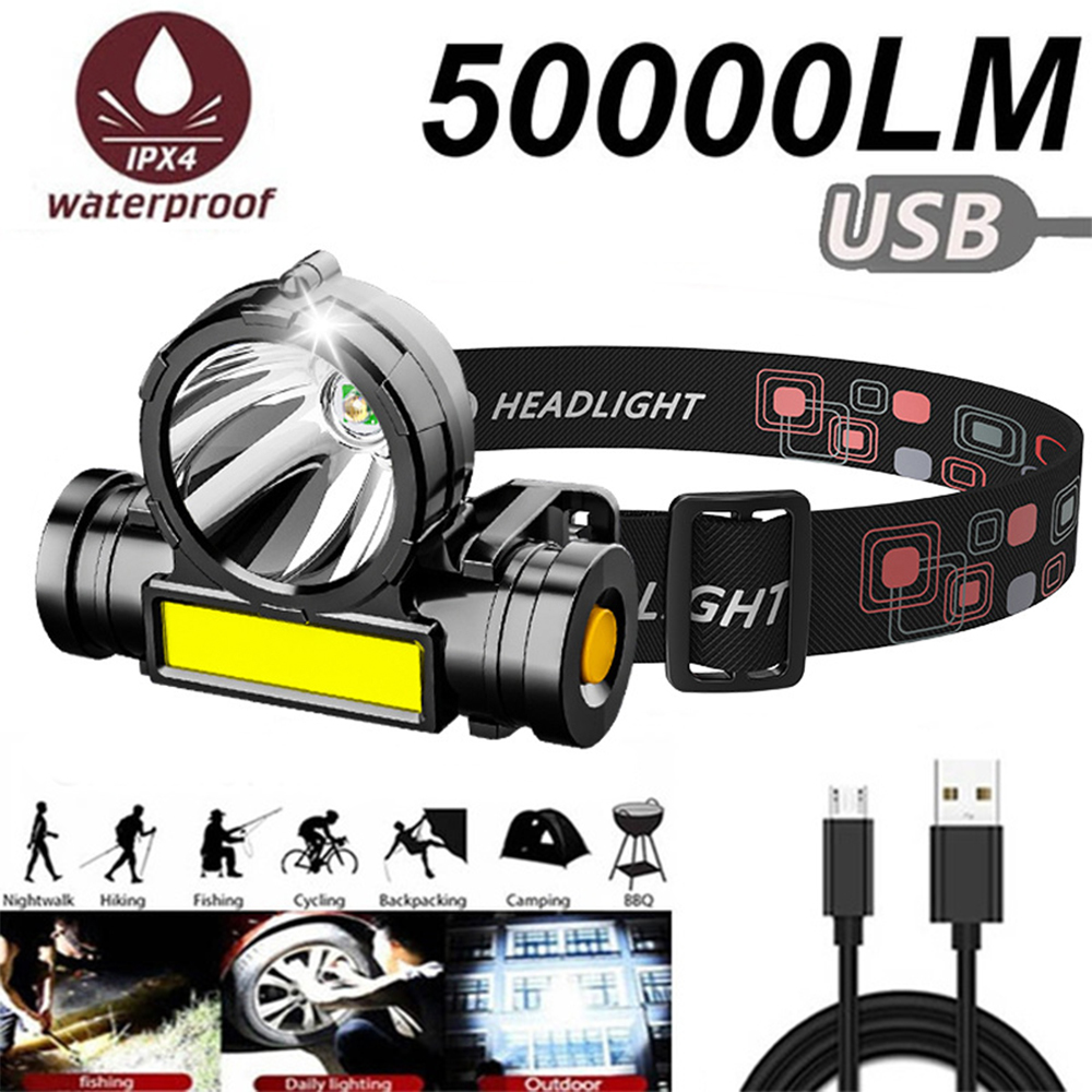 Outdoor Power Source - USB LED Rechargeable COB Headlamp 1200mA