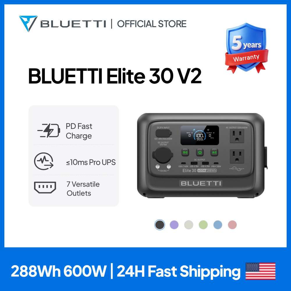 Outdoor Power Source - 【Renew】BLUETTI Elite 30 V2 Portable Power