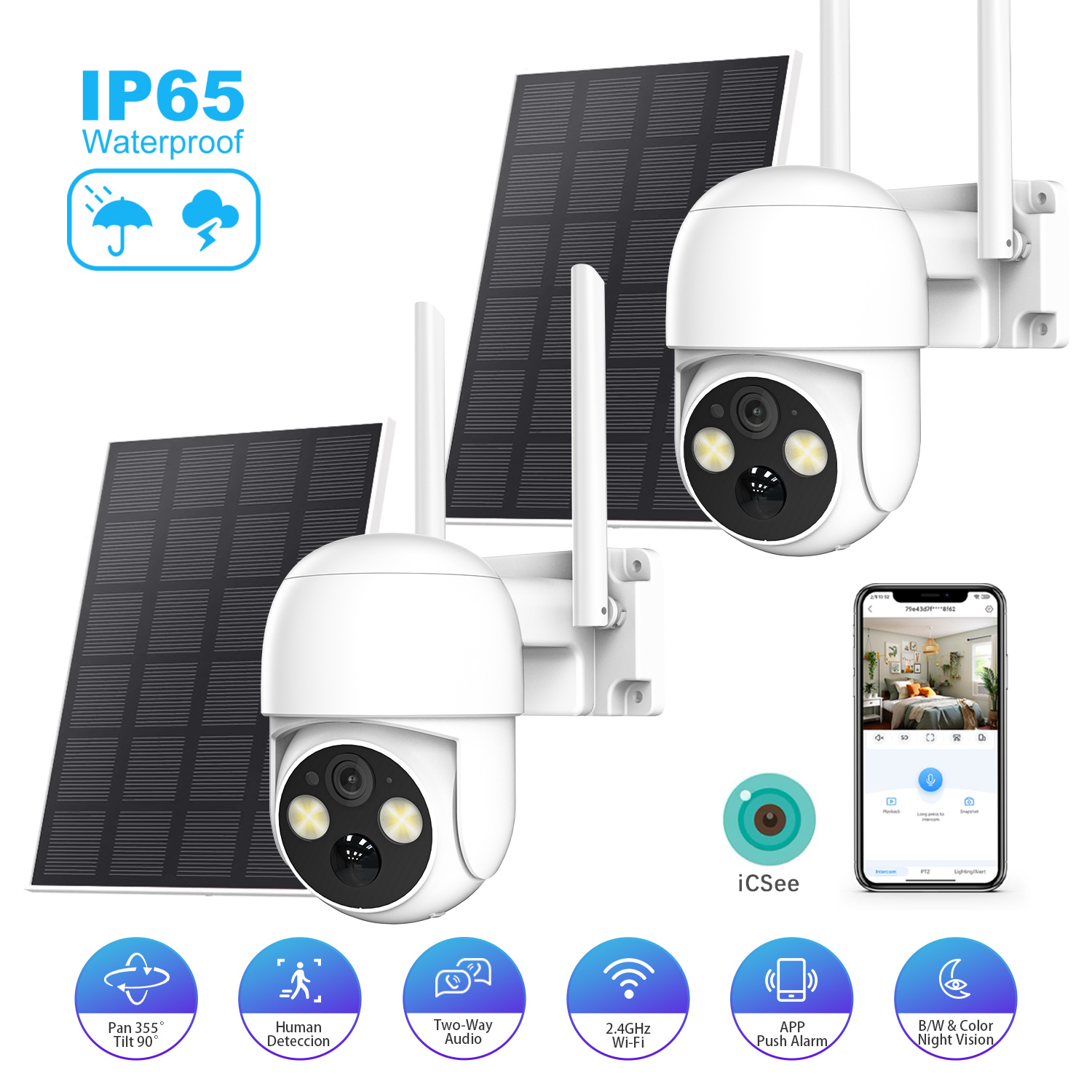 Outdoor Power Pack - XVIM 2-Pack 5MP Solar-Powered Wireless Outdoor
