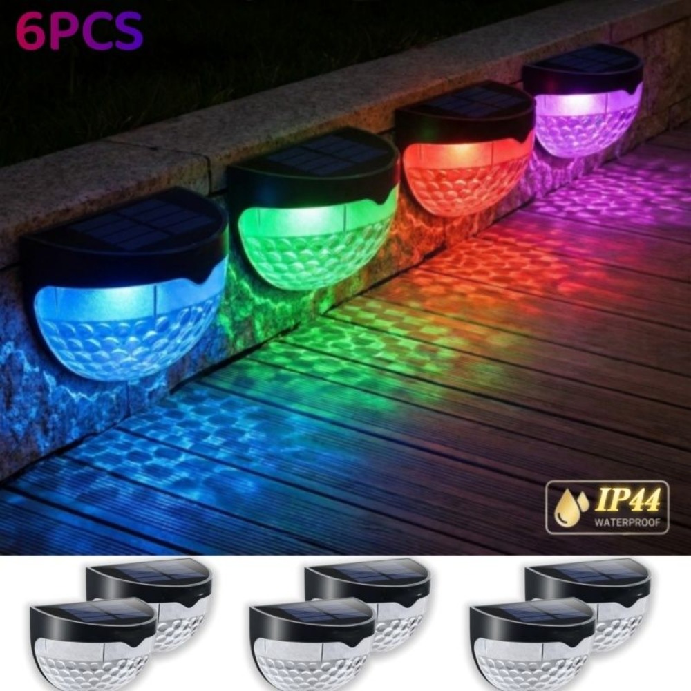 6 Pack RGB Solar Fence Lights, - đánh giá và giá Outdoor Power Pack
