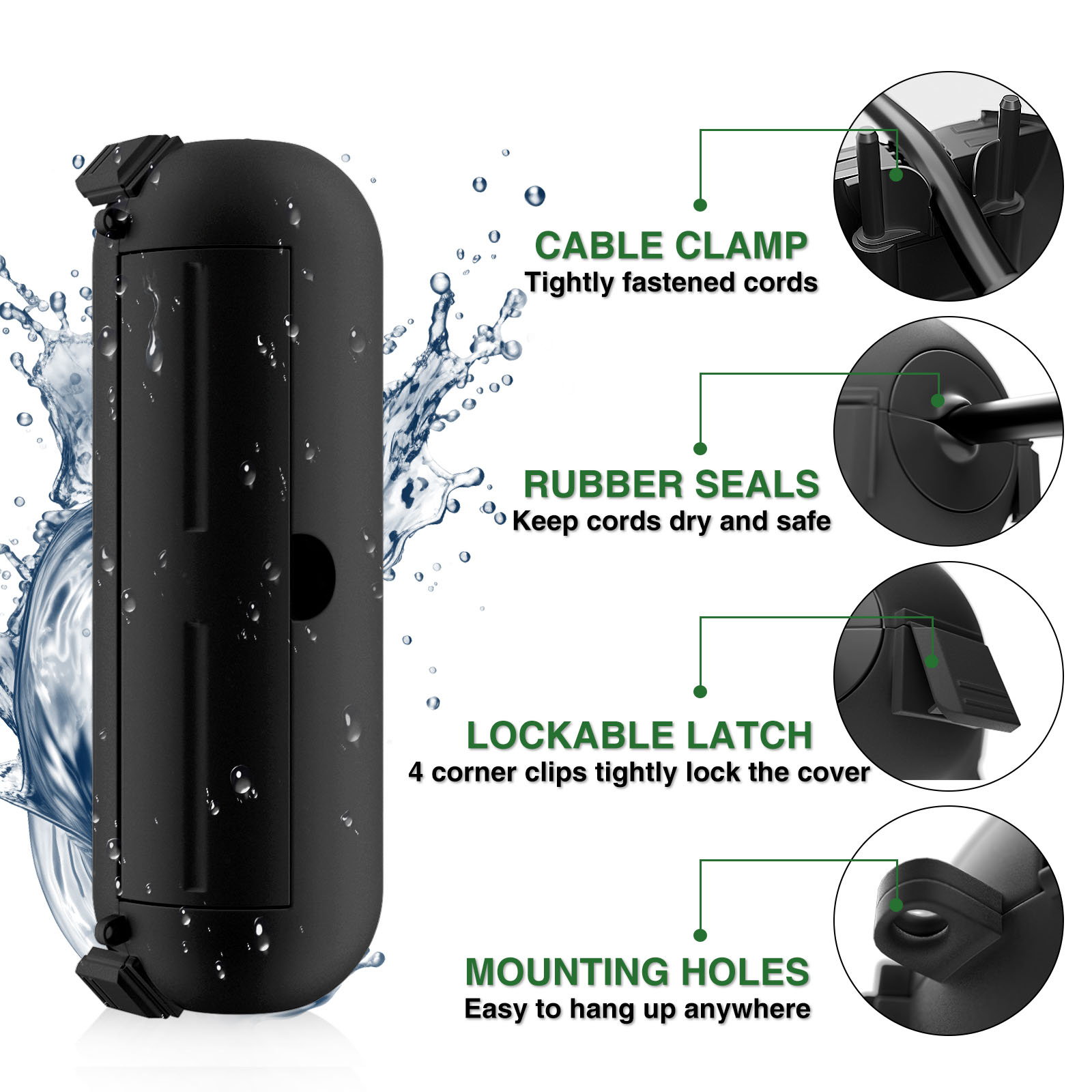 Small IP44 Waterproof Outdoor  - đánh giá và giá Outdoor Power Strip With Cover