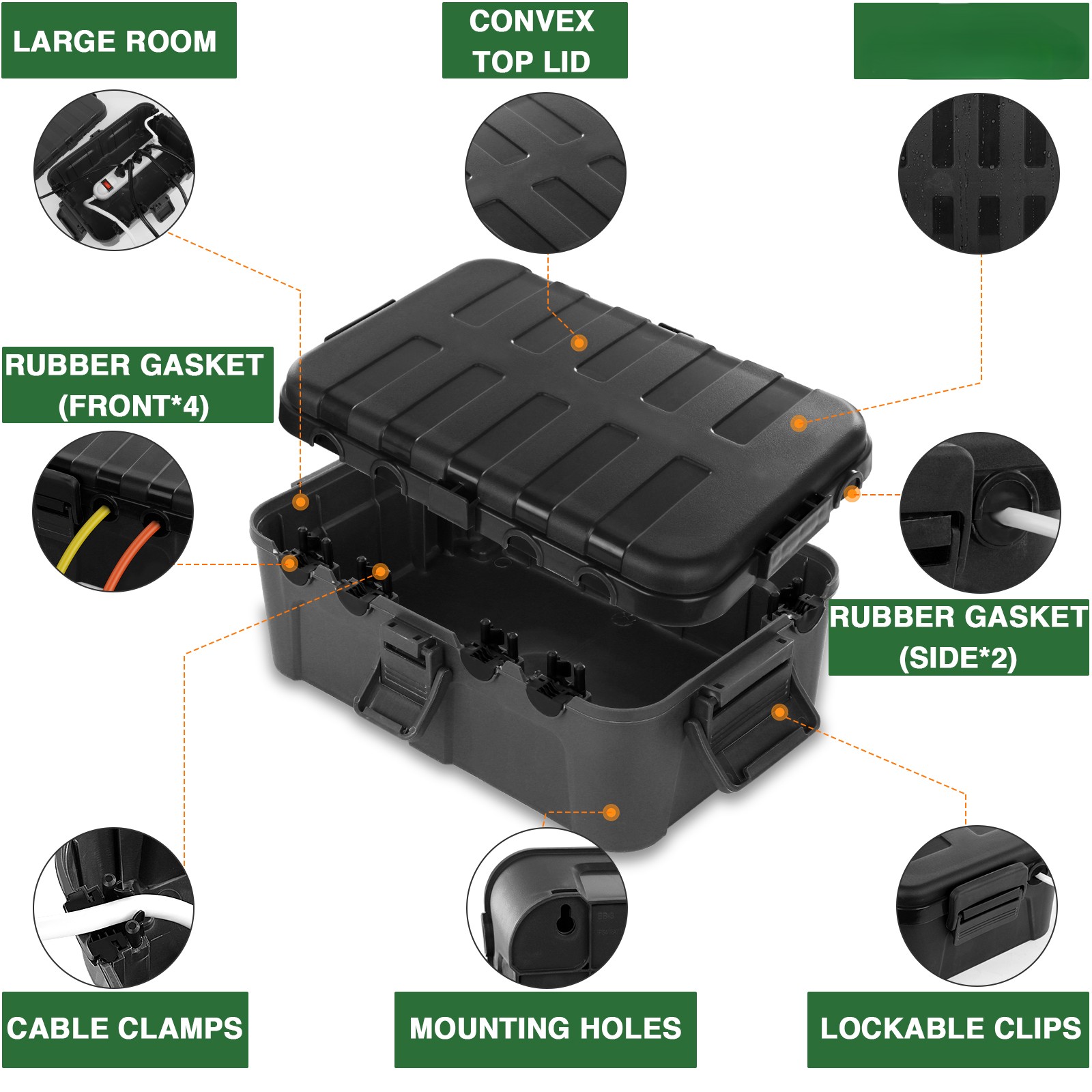 Large Outdoor Electrical Box,  - đánh giá và giá Outdoor Power Strip With Cover