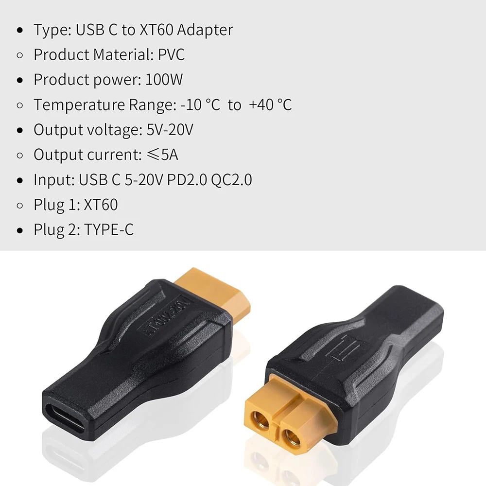 USB C to XT60 Adapter Converte - đánh giá và giá Outdoor Power Adapter Usb C