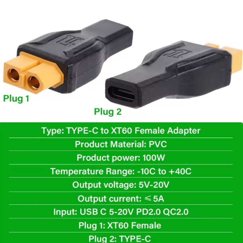 USB C Type C To XT60 Female Ad - đánh giá và giá Outdoor Power Adapter Usb C
